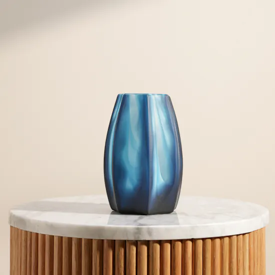 Floward Blue Waves Glass Vase