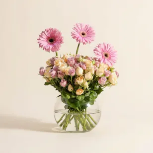 Pastel Colors Whispers Flowers Vase
