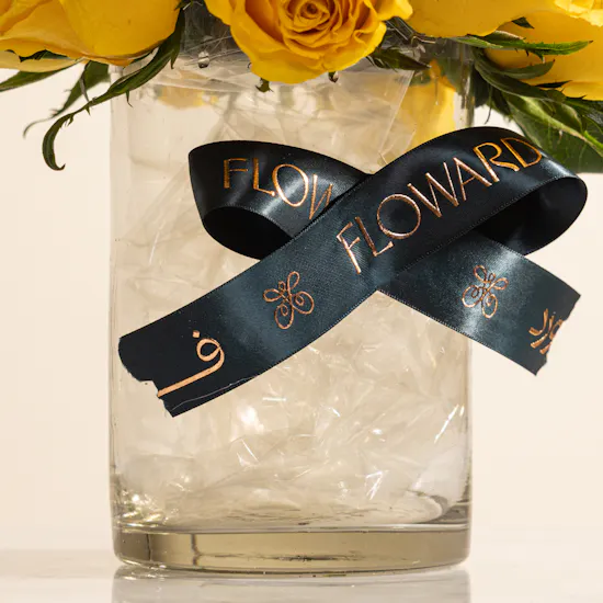 Serene Yellow Roses Vase