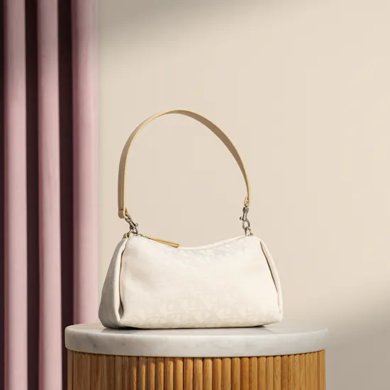 Calvin Klein Pleat Monogram Logo Natural Aop Women’s Shoulder Bag