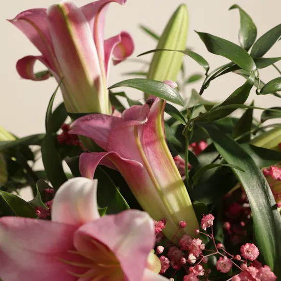 Simply Pink Lilies Vase