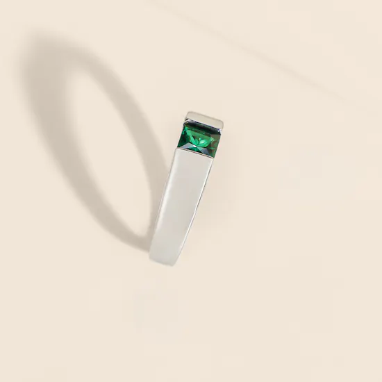 Floward Green Monolith Silver Men's Ring | Size 8