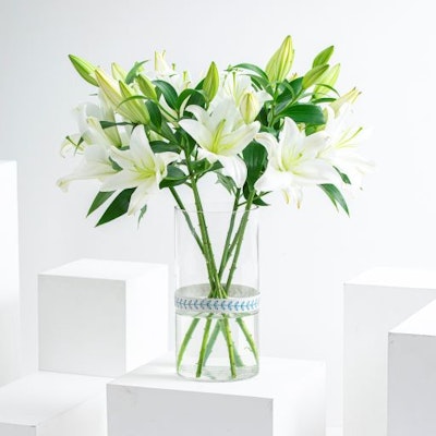 White Lilies | Cylinder Vase