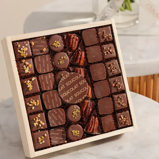 Soucolat Classic Chocolate Wood Tray | Shinny Flowers