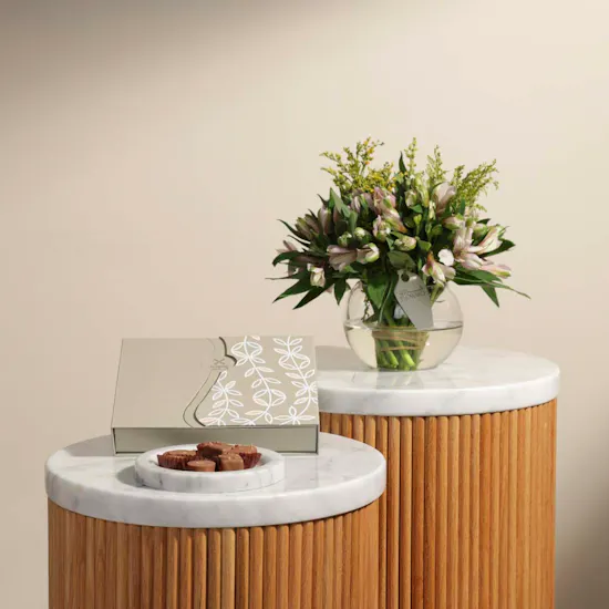 Floward Chocolates Mix Flavors | Alstroemeria Vase