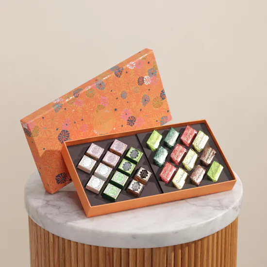Venchi Murrine Cremino and Gianduiotto Chocolates Onrange Gift Box