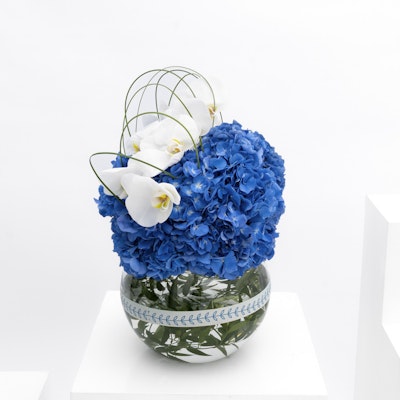 White & Blue Vase by Salem Aldawsari