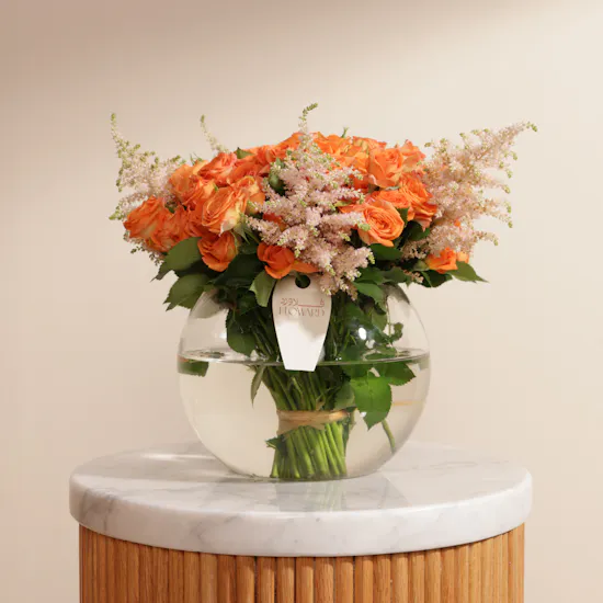 Elegant Baby Roses Vase