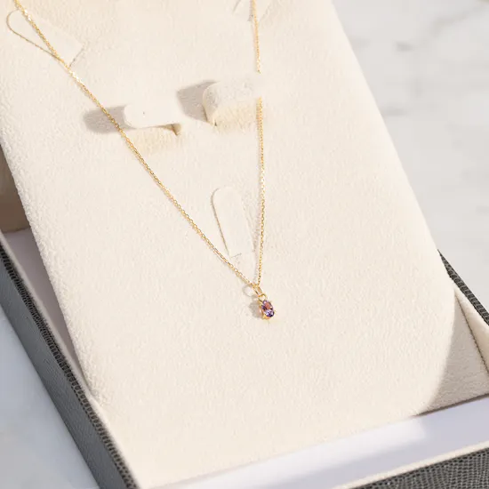 Gold Land Amethyst Women's Necklace
