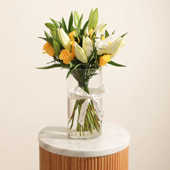 Golden Celebration Flower Vase