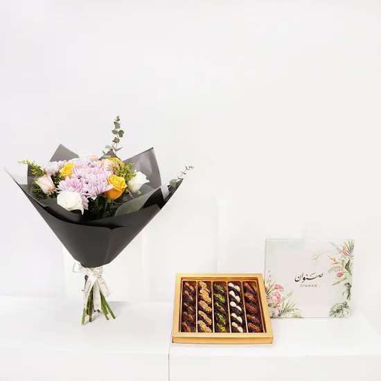 Sinwan Majdool Stuffed Dates Box 25 Pieces | Roses