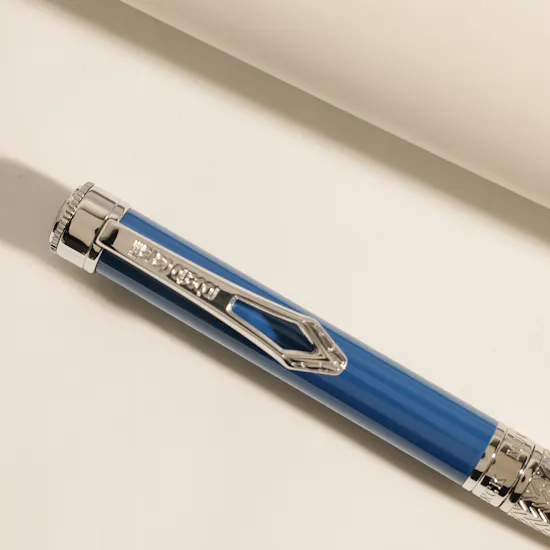 Roberto Cavalli Silver & Dark Blue Elegant Pen