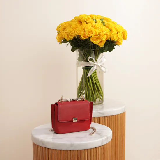 Cole Haan Elegant Bag | Stunning Flowers Vase