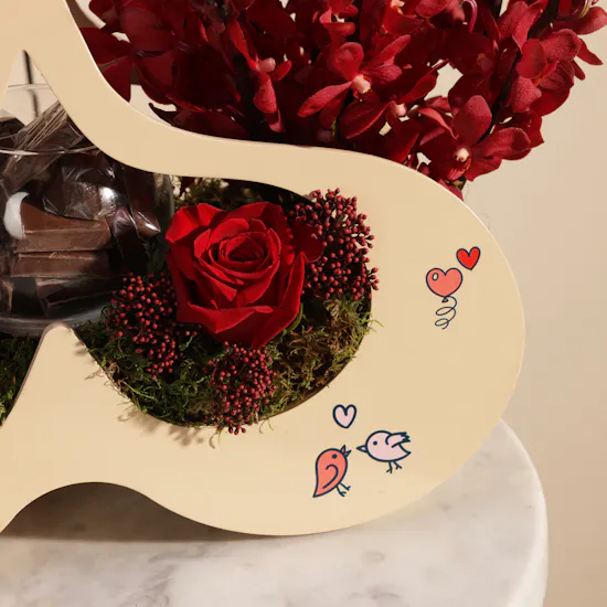 Floward Mix Chocolates | I Love You Red Flowers and Balloon
