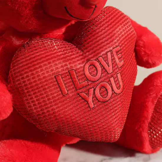 Floward Medium Red Teddy Bear With I Love You Heart