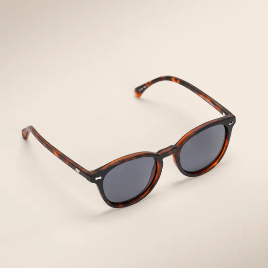 Le Specs Bandwagon Round Matte Tort Color Unisex Sunglasses