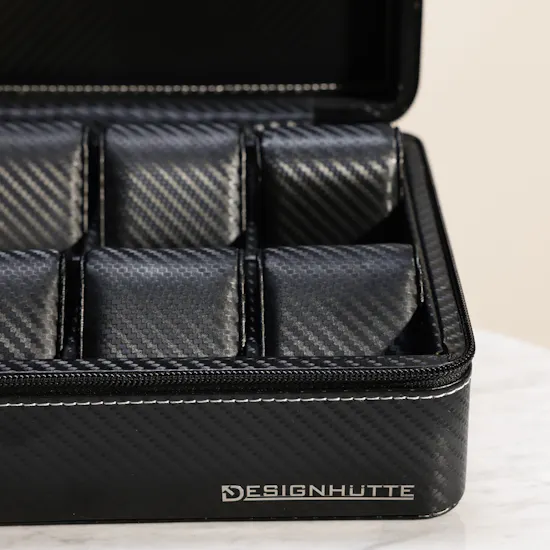 Heisse & Söhne Designhütte Black Tampa Carbon Watch Box | 10 Slots