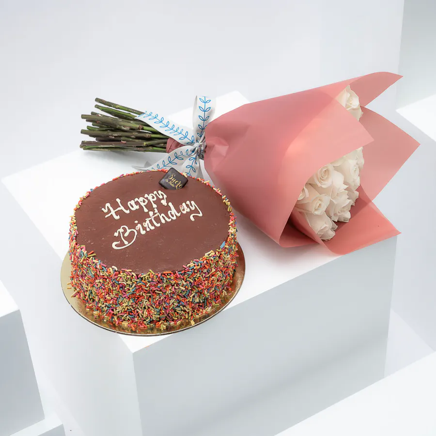 Sucre De Nada Birthday Cake | White Roses 2