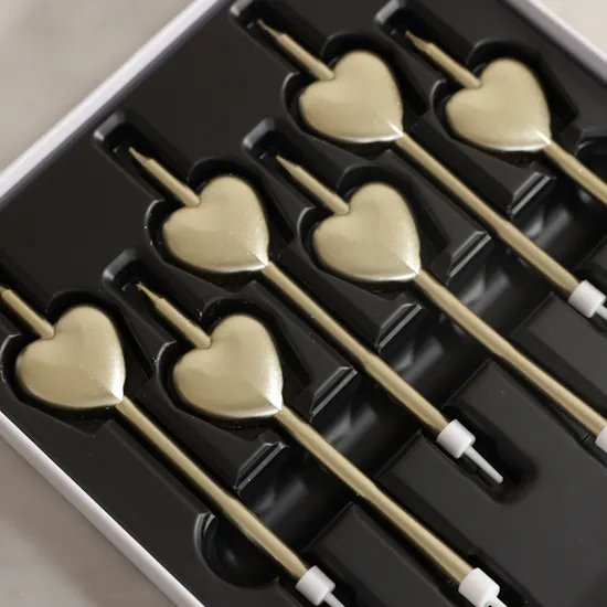 Chama Gold Heart Shaped Candles | 6 Candle