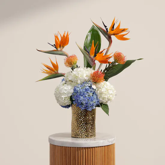 Golden Oasis Flower Vase