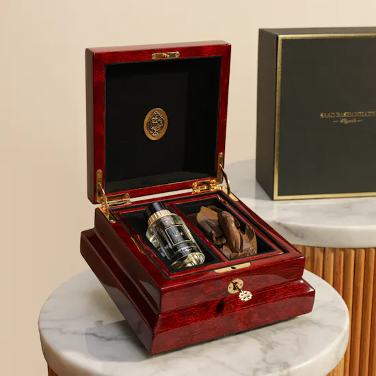 Saad Bashammakh Wooden Burgundy Box Set