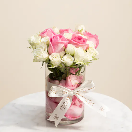 Blushing Elegance Flowers Vase
