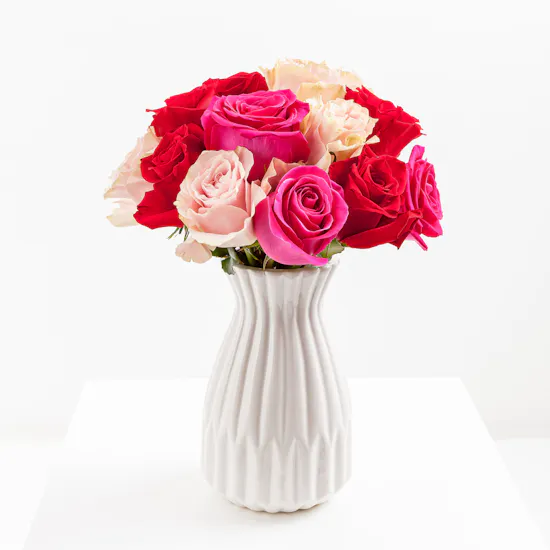Mixed Rose Vase