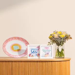 Kin Suki Pink Tide Plate | Floward Art Frame and Flowers Kin Suki Pink Tide Plate | Floward Art Frame and Flowers