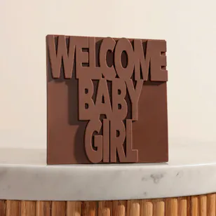 Soucolat  Welcome Baby Girl Chocolate Bar | 140 gm