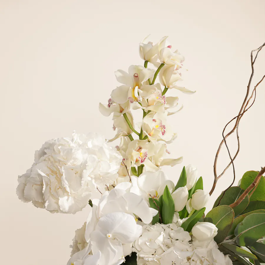 White Enchanting Flower Vase by September Studio 3