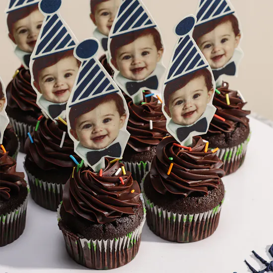Mister Baker Personalized Chocolate Photo Cupcakes