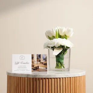 Sculpt Pilates Sessions Gift Voucher | Classic White Harmony Vase