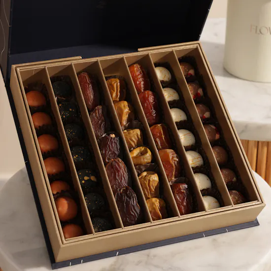 Nua Small Classic Signature Date and Chocolate Bonbon Box | Unique Moments Flowers