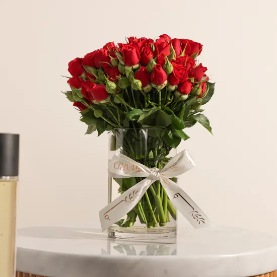 Mubkhar Unisex EDP | Charming Red Baby Roses Vase