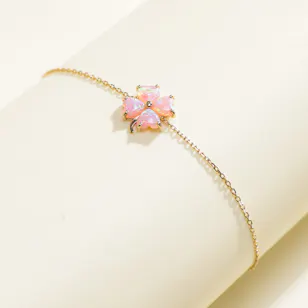 Leïa K. Oh Pink Clover Bracelet