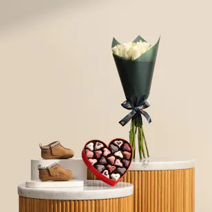 Ugg Tasman New Born Unisex Boots | Fleur Chocolate Box and Roses Bouquet 