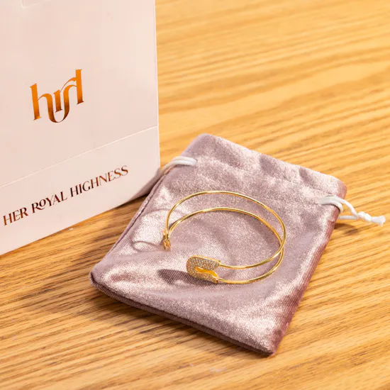 Hrh Safety Pin Gold Plated Bangle
