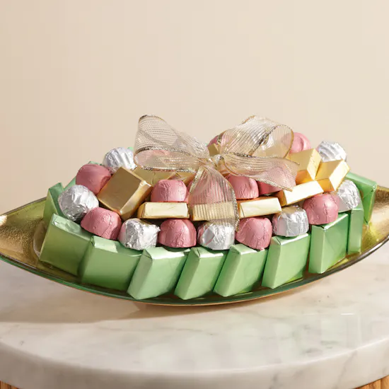 Bateel Chocolate Ava Leaf-shaped Small Glass Tray