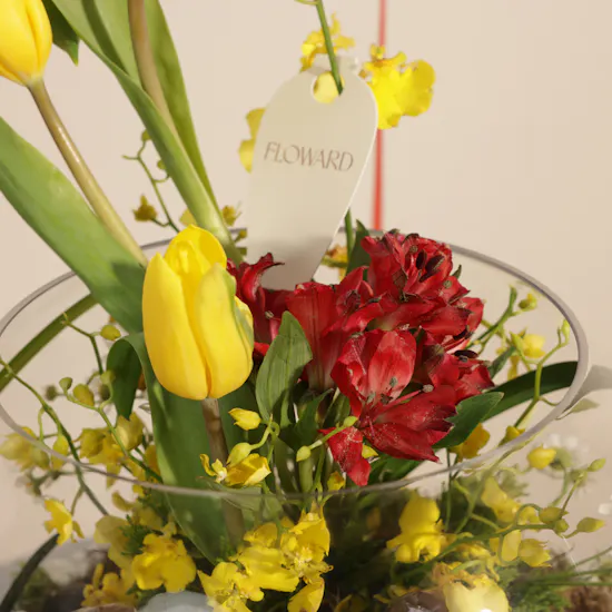 Floward New Baby Boy Chocolates and Flowers Vase