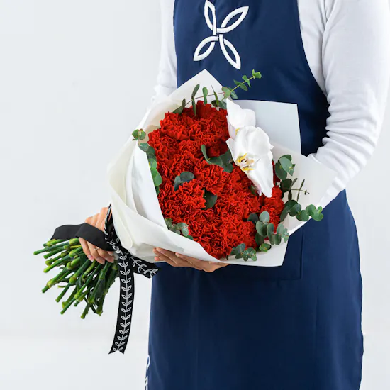 Carnations & Orchids | White Wrap LOVE