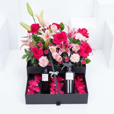 Mubkhar Black Drawer Box | Flowers