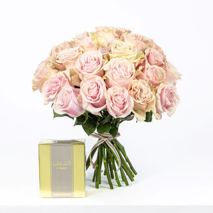 Atyab Almarshoud Al Shaghaf Gray EDP | Pink Floral Passion