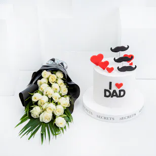 Secrets Cake Dad Cake | White Roses Secrets Cake Dad Cake | White Roses