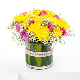 Yellow Pink Vase