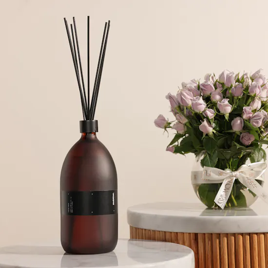 Mubkhar Reed Diffuser | Purple Baby Roses Vase