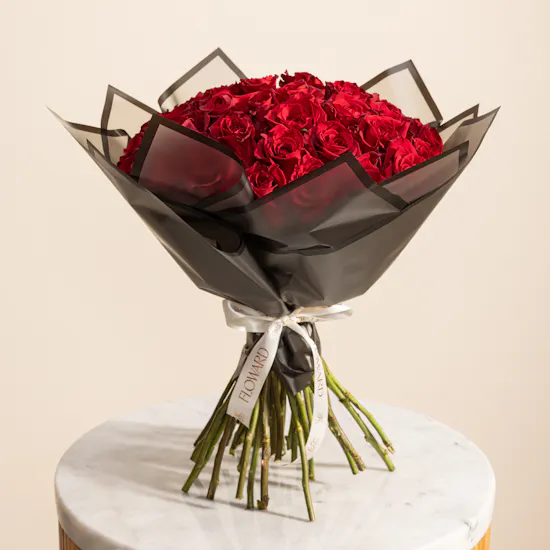 Siran by Iram Diamond Floral Shape Earrings | Stunning Red Roses Bouquet