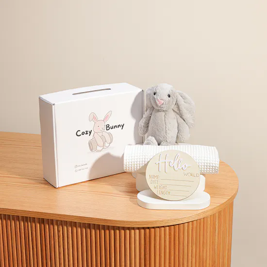 Cozy Bunny Newborn Giftset | White