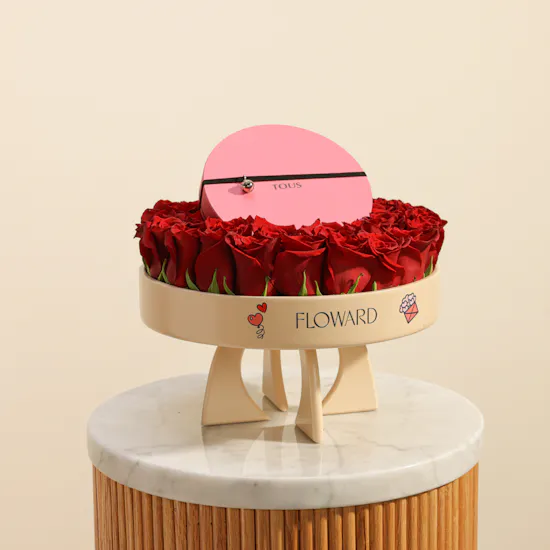 Tous Short Two-Tone Heart Double Necklace For Women | Lush Love Roses Stand