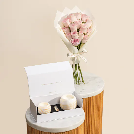 Lumiz Candles Premium Candles Set | Curated Moments Flower Bouquet