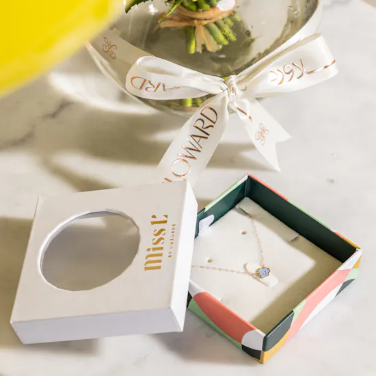 Miss L' Kids Cloud Enamel Coated Necklace | Warm Flowers and Balloons